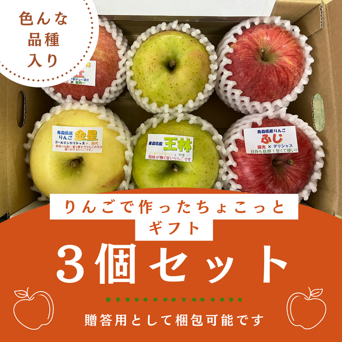 りんごで作ったちょこっとギフト 3個セット